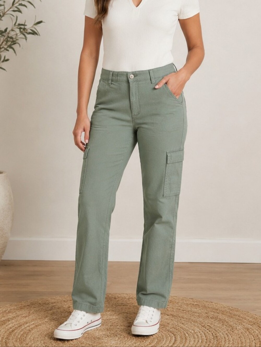 Gloria Vanderbilt Be Glorious Cargo Pants – Garden Sage – Women's Size 6 – NWT